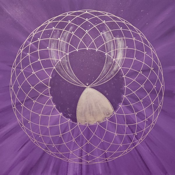 Energiebild * Engel der Vergebung * Torus * Acryl * violett & silber * 60x60 cm