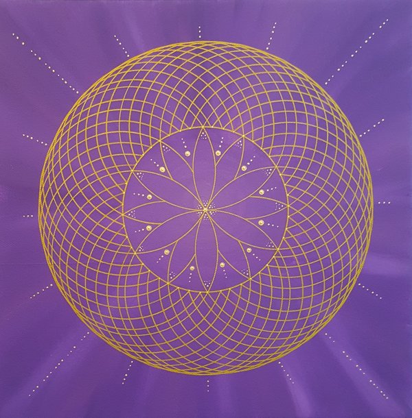 Energiebild * Verwandlung * Acryl * violett * 30x30 cm